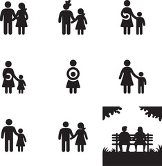 Happy Family Icon Sign Symbol Pictogram