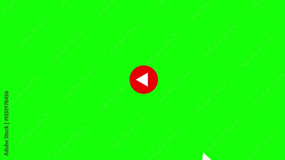 Poster pause button graphic on green screen for video editing and presentation