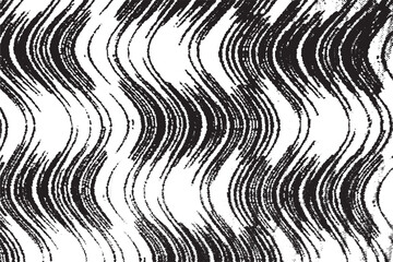 Abstract Black and White Wavy Grunge Lines Pattern