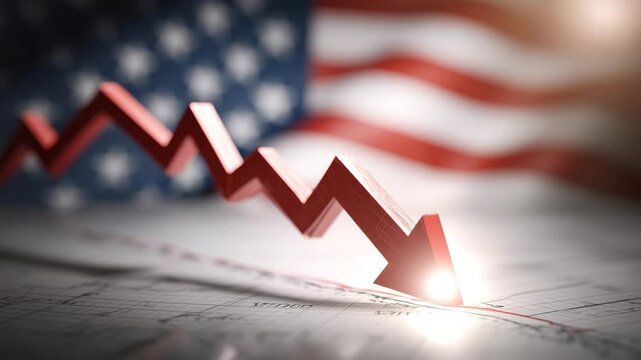 米国債チャートと下向き矢印
