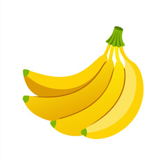 banana bunch vector illustration on white backgrou on transparent background