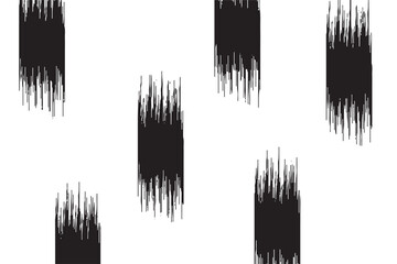 Abstract Black Ink Brush Strokes on White Background