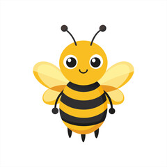 cute bee clipart in flat style on white background on transparent background