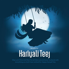 indian festival Happy Haryali Teej and Hartalika Teej. abstract vector illustration design