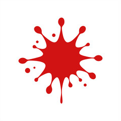 minimalist blood splatter drawing isolated on white background on transparent background
