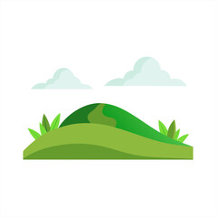 minimalist grass hill landscape illustration on white background 0 on transparent background