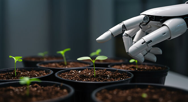 Concept of green technology, agricultural innovation, and environmental conservation.