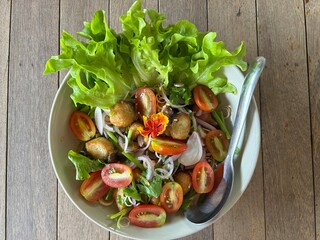 Fried catfish cakes, a spicy Thai dish