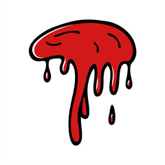 sketchy blood stain art in doodle style on white background 2 on transparent background