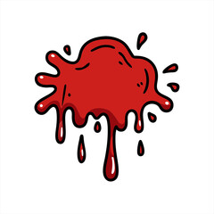 sketchy blood stain art in doodle style on white background 1 on transparent background