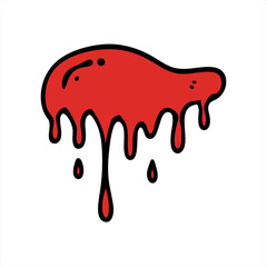 sketchy blood stain art in doodle style on white background on transparent background