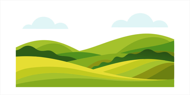 vector landscape of rolling grassy hills isolated on white background 0 on transparent background