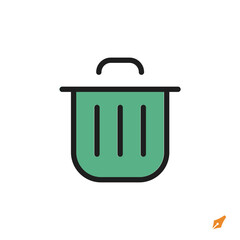 trash icon is designed in a visually appealing and easily recognizable style. It’s suitable for various visual needs such as apps, presentations, digital media, or other graphic design projects.