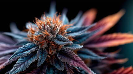 deep blue hawaiian mexican cannabis plant on black