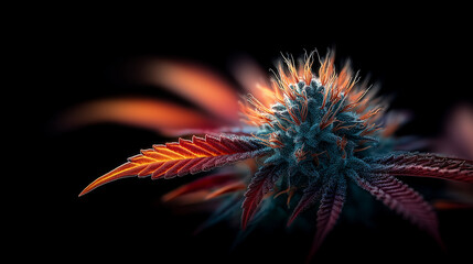 deep blue hawaiian mexican cannabis plant on black