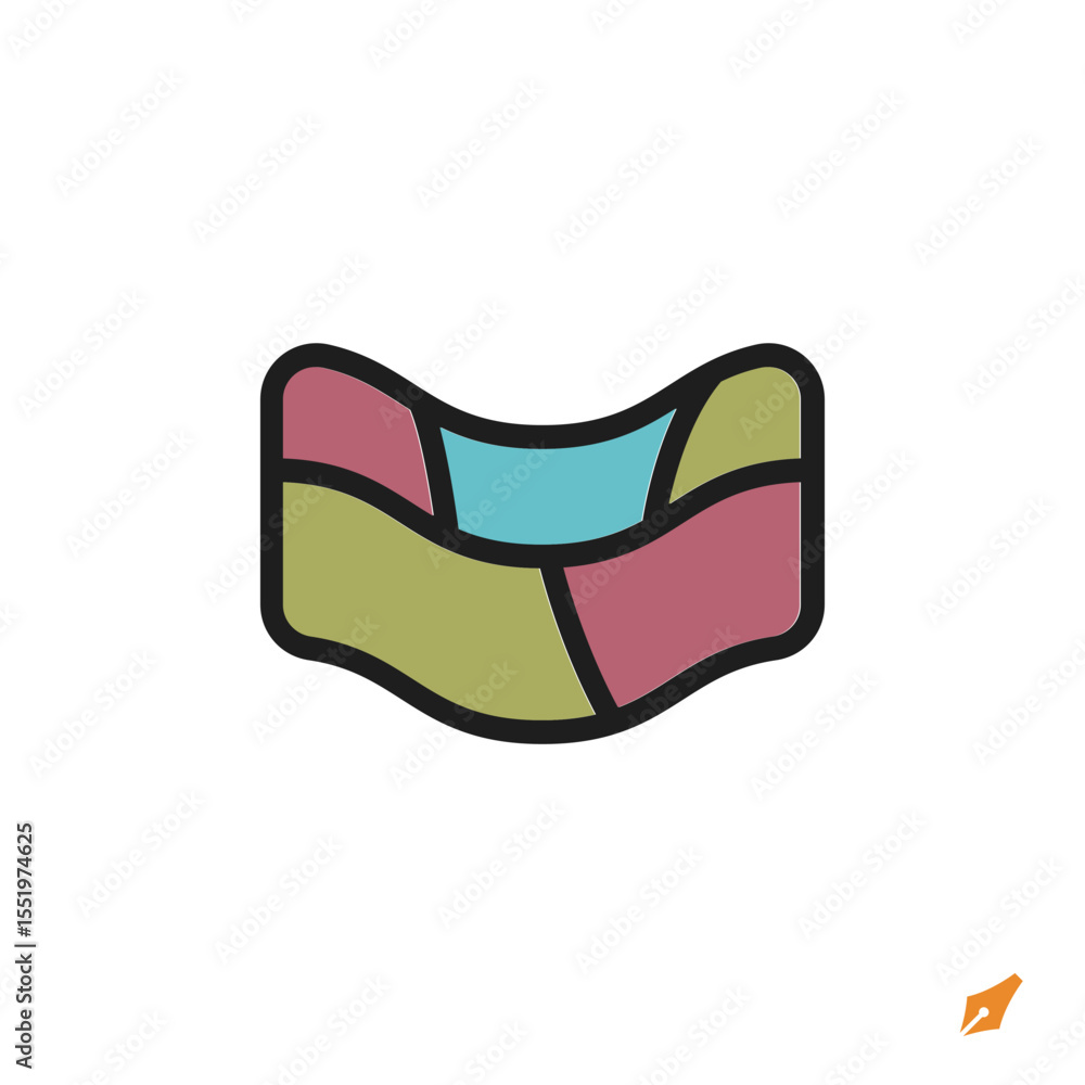 Poster map icon is designed in a visually appealing and easily recognizable style. it’s suitable for variou