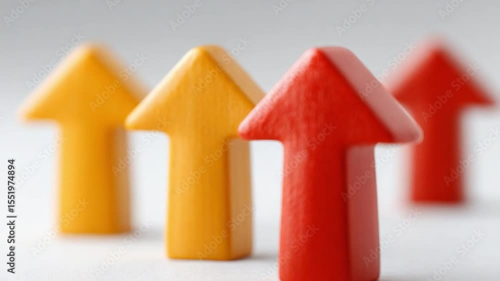 Poster arrows of ascent: a symbolic representation of growth and progress, a cluster of vibrant arrows poin