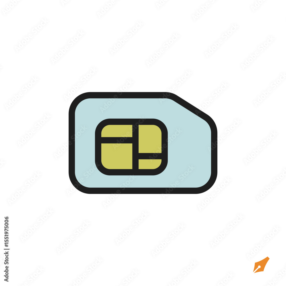 Poster sim card icon is designed in a visually appealing and easily recognizable style. it’s suitable for v