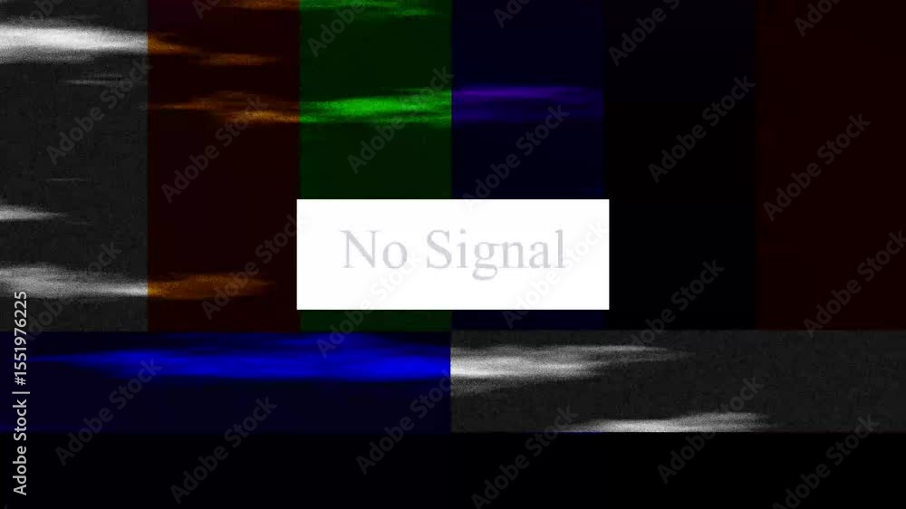 Aufkleber colorful glitchy television static with no signal text creating abstract visuals for backgrounds and