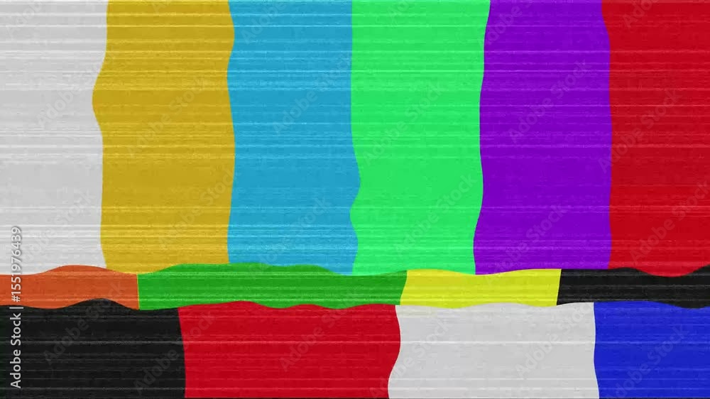 Aufkleber retro television test pattern with stylized color bars and texture effect for creative backgrounds