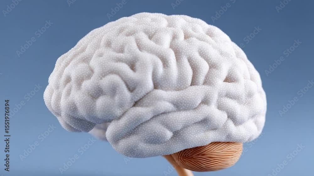 Poster Intricate Mind: A detailed rendering of the human brain, showcasing its complex folds and neural pathways in a striking display of scientific and anatomical artistry.
