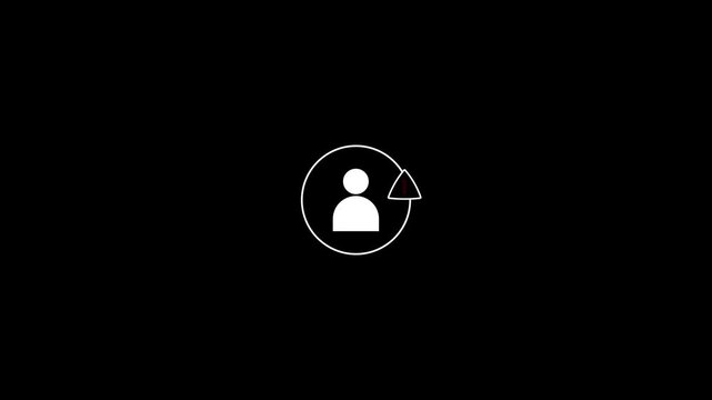 User icon appears with an exclamation mark in a clean interface. User alert animation signals warning, attention, or error in profile or access notification.
