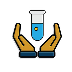 education icon. Subject Icon science in hand. smart, learning, clever. isometric design style