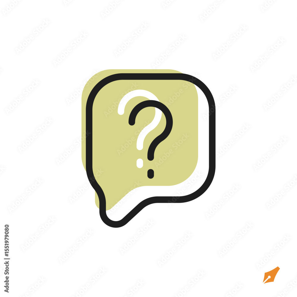 Poster question icon is designed in a visually appealing and easily recognizable style. it’s suitable for v
