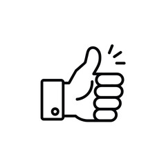 Simple line drawing of a hand giving a thumbs up gesture