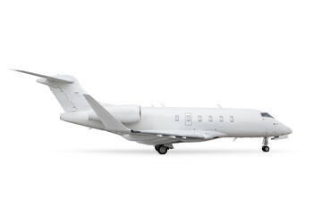 White modern corporate luxury airliner isolated