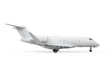 White modern corporate luxury airliner isolated