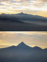 beautiful sunset in mountains colors sky