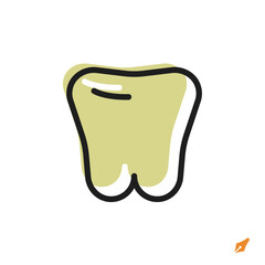 tooth icon is designed in a visually appealing and easily recognizable style. It’s suitable for various visual needs such as apps, presentations, digital media, or other graphic design projects.