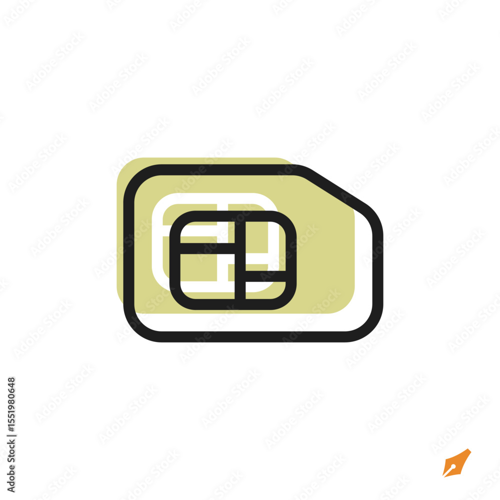 Poster sim card icon is designed in a visually appealing and easily recognizable style. it’s suitable for v