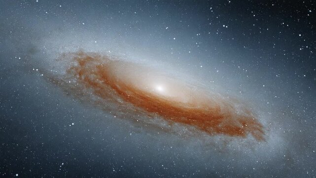 Galaxy's Mystical Dance: A breathtaking image of a galaxy swirling across the vast expanse of space, a mesmerizing ballet of light, dust, and cosmic wonder. 