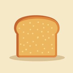 Slice of toasted bread with sesame seeds on light background  