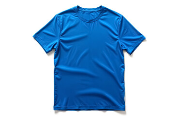 Bright blue athletic t-shirt displayed on a white background for sportswear enthusiasts and casual wear