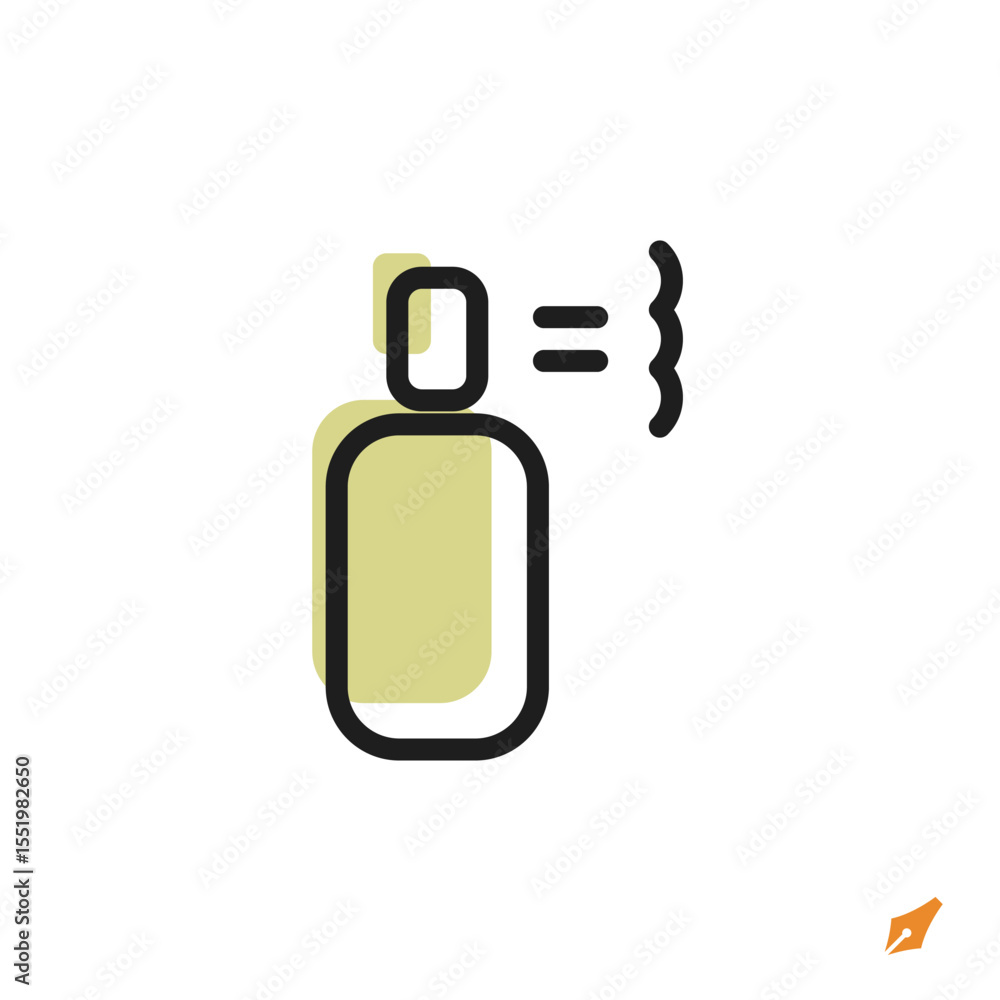 Aufkleber spray icon is designed in a visually appealing and easily recognizable style. it’s suitable for vari