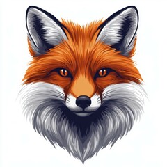 Obraz premium Vibrant fox illustration with striking colors and detailed features showcasing nature's beauty in a playful design