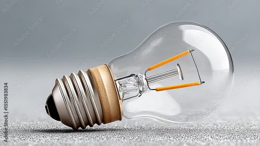 Poster illuminating idea: a close-up shot of a transparent light bulb, the glowing filament signifying inno