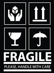 Naklejka premium Fragile Handle with Care - Packaging Symbols and Guidelines