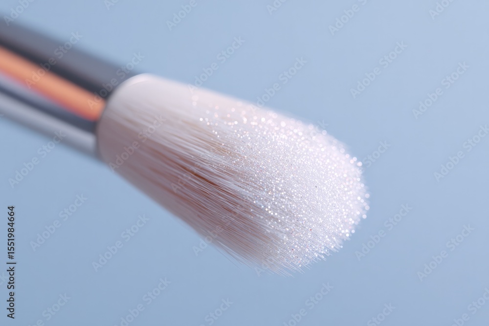 Poster spinning foam brush captured from close range with foam in motion