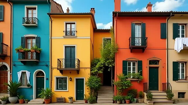 colorful houses in venice