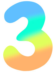 Number drawing design from zero to nine