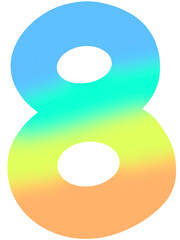 Number drawing design from zero to nine