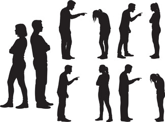 An angry and arguing couple vector illustration