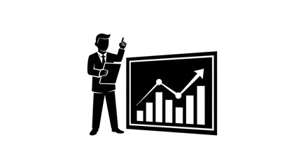 Fototapeta premium Presenting Financial Growth Chart with Rising Arrow and Bars
