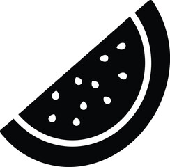 Watermelon Slice  silhouette vector icon on white background