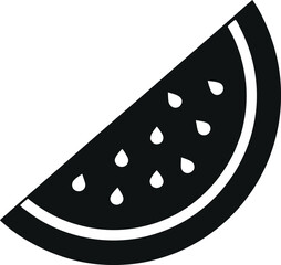 Watermelon Slice  silhouette vector icon on white background