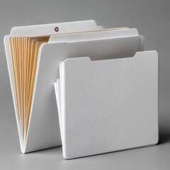 White File Folders Mockup on Gray Background